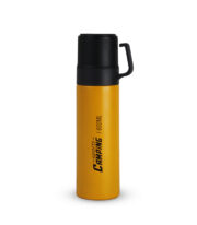 Camping Series Insulated Thermos – 600ml Brushed Stainless Steel Flask with Integrated Handle Lid - Image 3