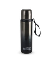 HOMEATIC Gradient Insulated Travel Flask – 17oz Stainless Steel Vacuum Thermos with Integrated Cup & Silicone Carry Loop - Image 2